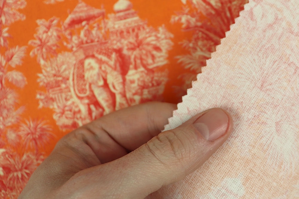 Baumwollstoff - Toile de Jouy - Mayani Orange