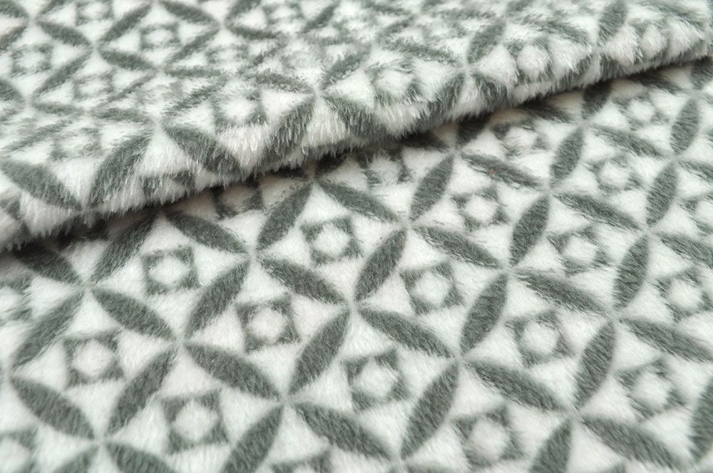 Wende-Kuschelfleece - Mandala - Grau/Bunt