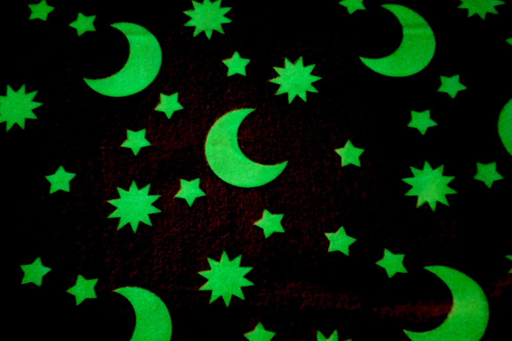 Fleece - Glow in the Dark - Mond und Sterne