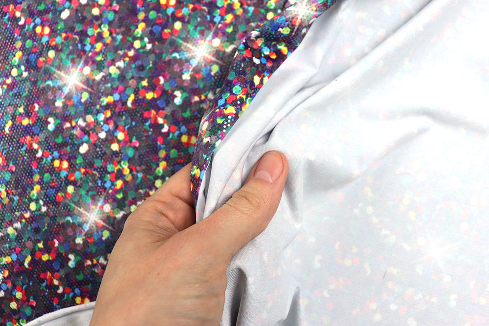 Tanzkleiderstoff Hologramm - Rainbow Confetti