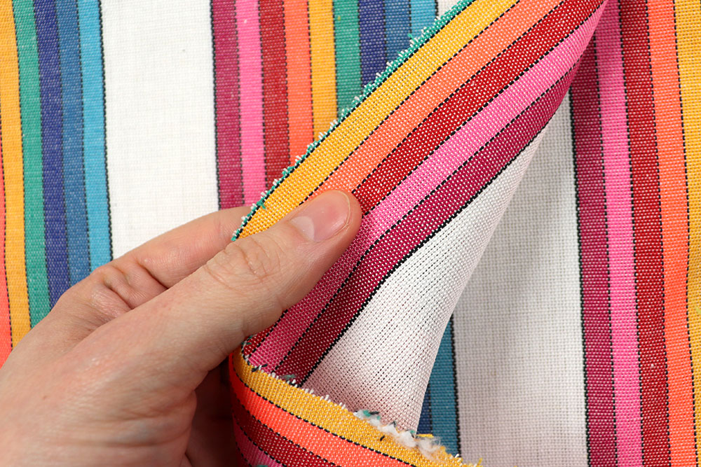 Kostüm- und Dekostoff - Streifen Multicolor - Weiß