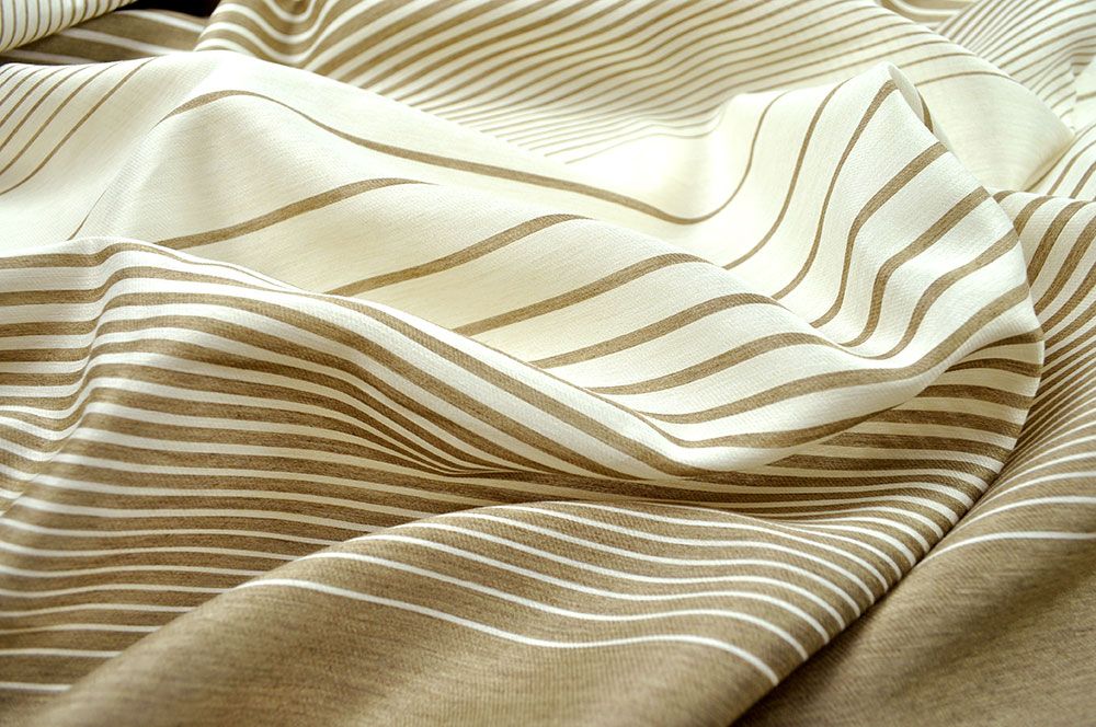 Gardinenstoff - Streifenverlauf Andorra - Creme/Hellbraun