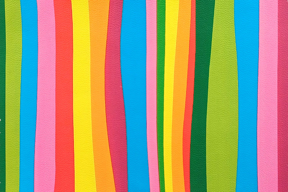Kunstleder - Bunte Streifen