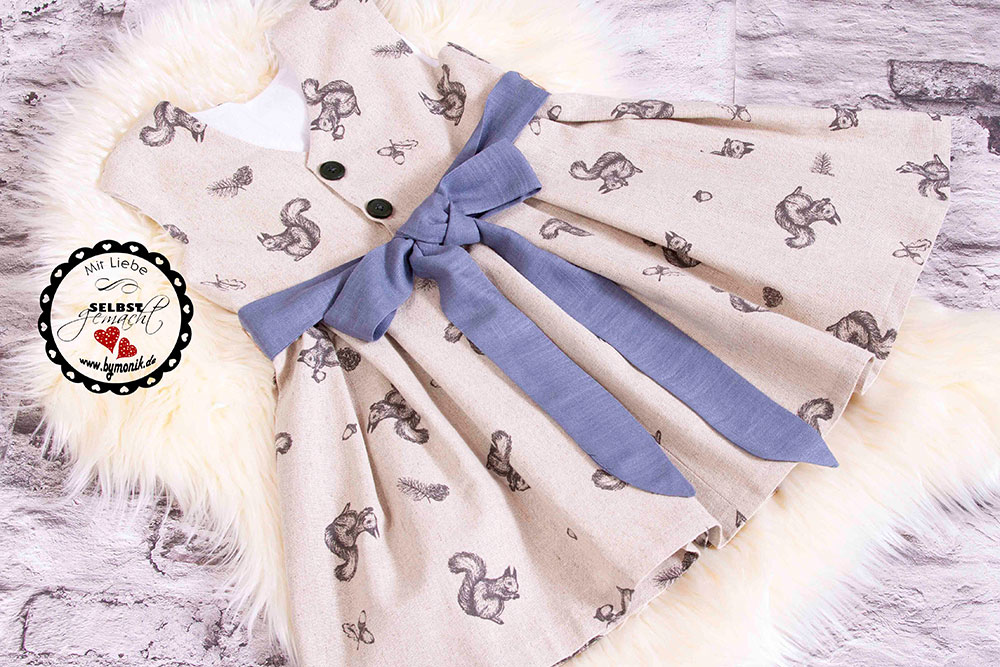 Dekostoff Leinen - Kleine Eichhörnchen