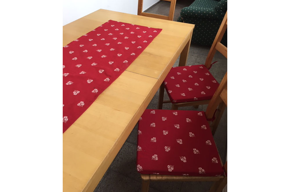 Möbelstoff Landhaus - Edelweiß - Rot