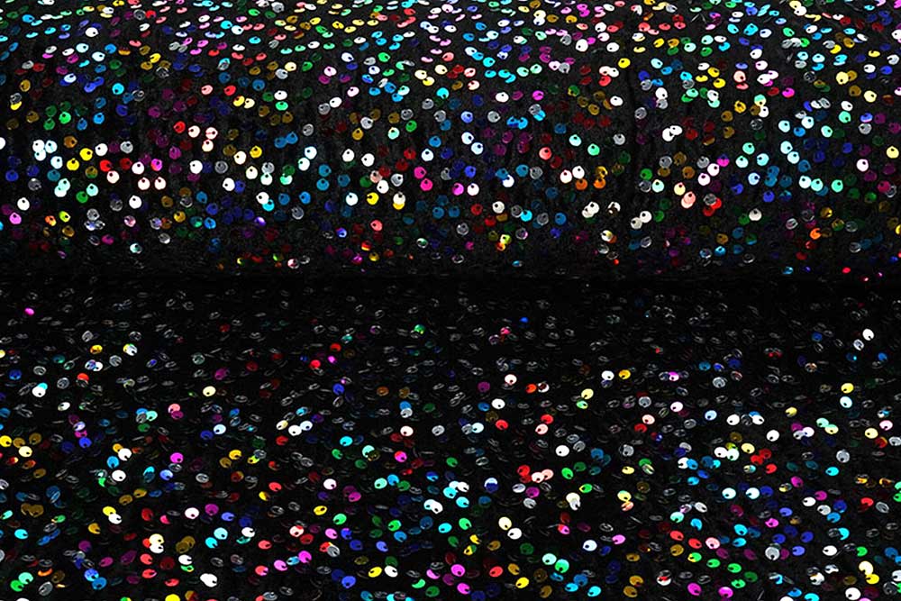 Pailetten auf Samt - Bunt
