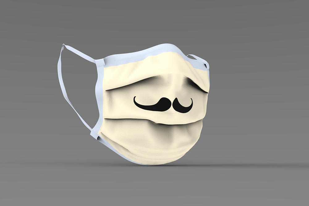 Baumwoll-Mundschutzstoff - Schnurrbart