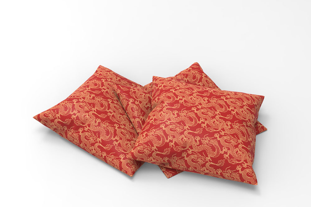 Satin - Kämpfende Drachen