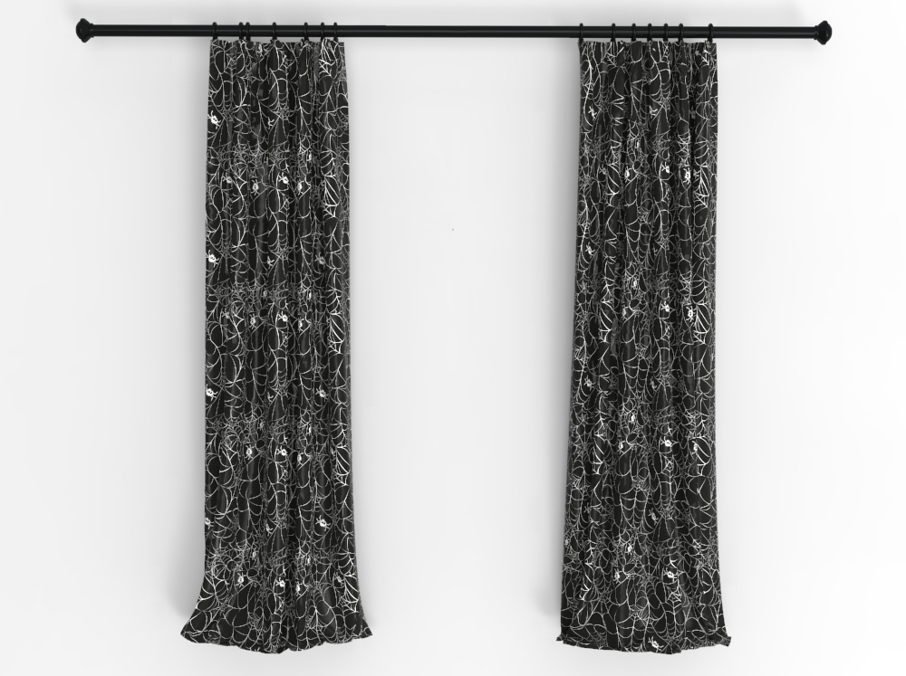 Satin - Spinnen im Netz - Schwarz/Weiß