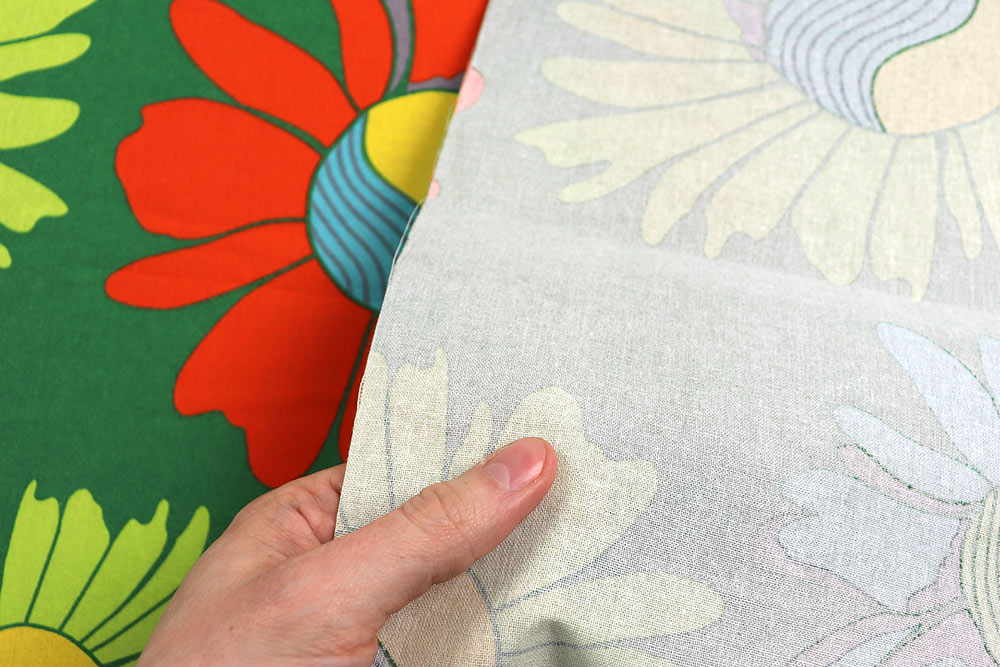 Baumwoll-Dekostoff - Big Retro Flower - Grün