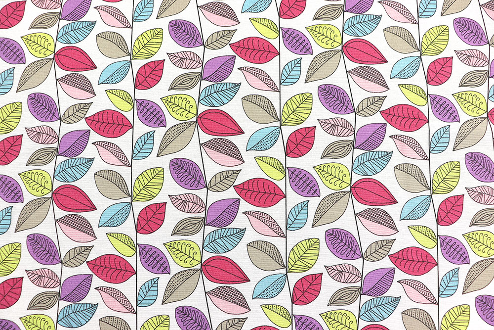 Baumwoll-Dekostoff - Blatt an Blatt
