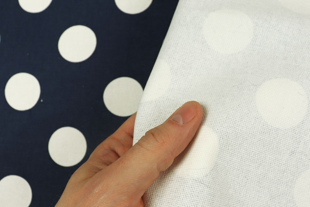 Dekostoff Canvas - Weiße Tupfen - Nachtblau