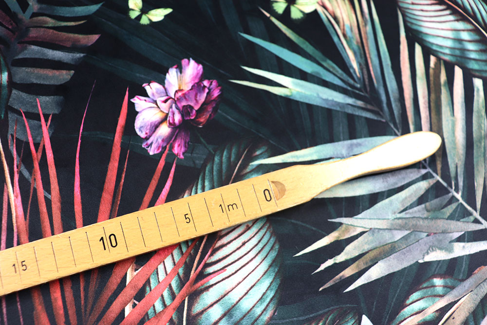 Samt-Dekostoff - Digitaldruck - Tropical Night