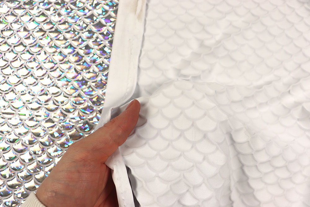 Tanzkleiderstoff Hologramm - Schuppe - Silber