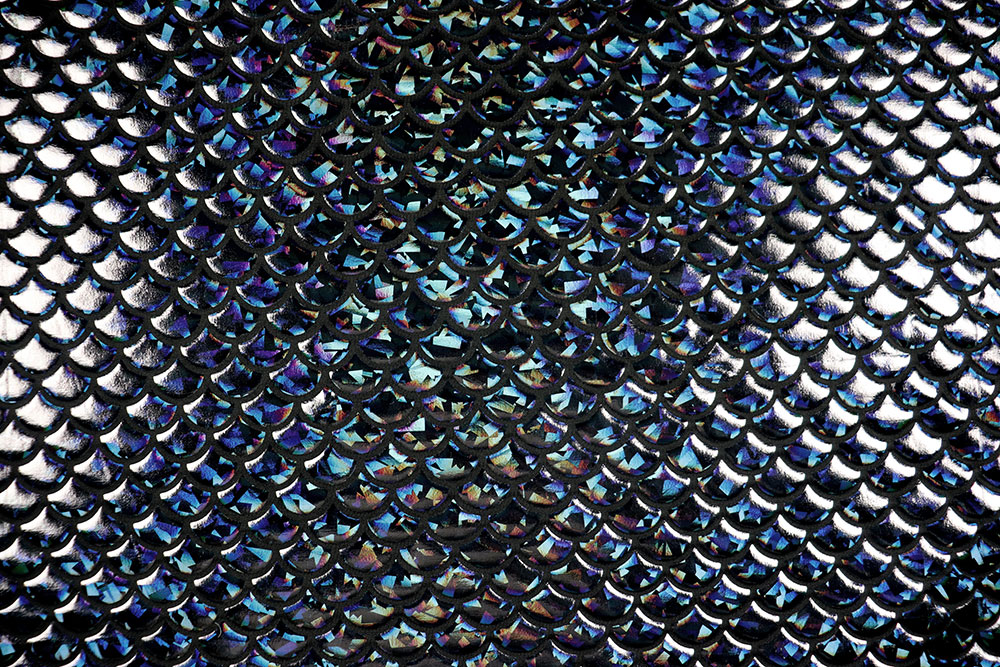 Tanzkleiderstoff Hologramm - Schuppe - Schwarz