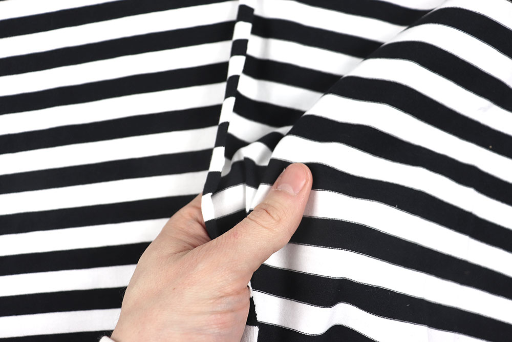 Baumwoll-Ringeljersey - Schwarz/Weiß