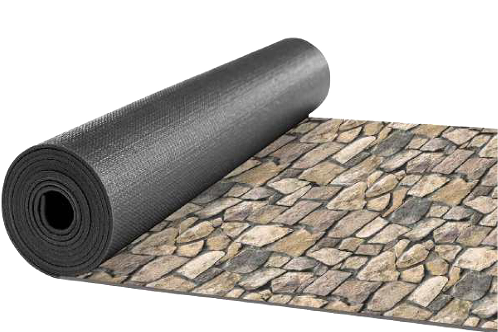 Teppichläufer-Meterware - Steinwand