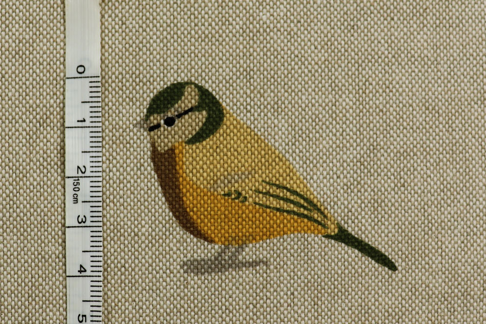 Dekostoff Leinen-Look - Gartenvögel