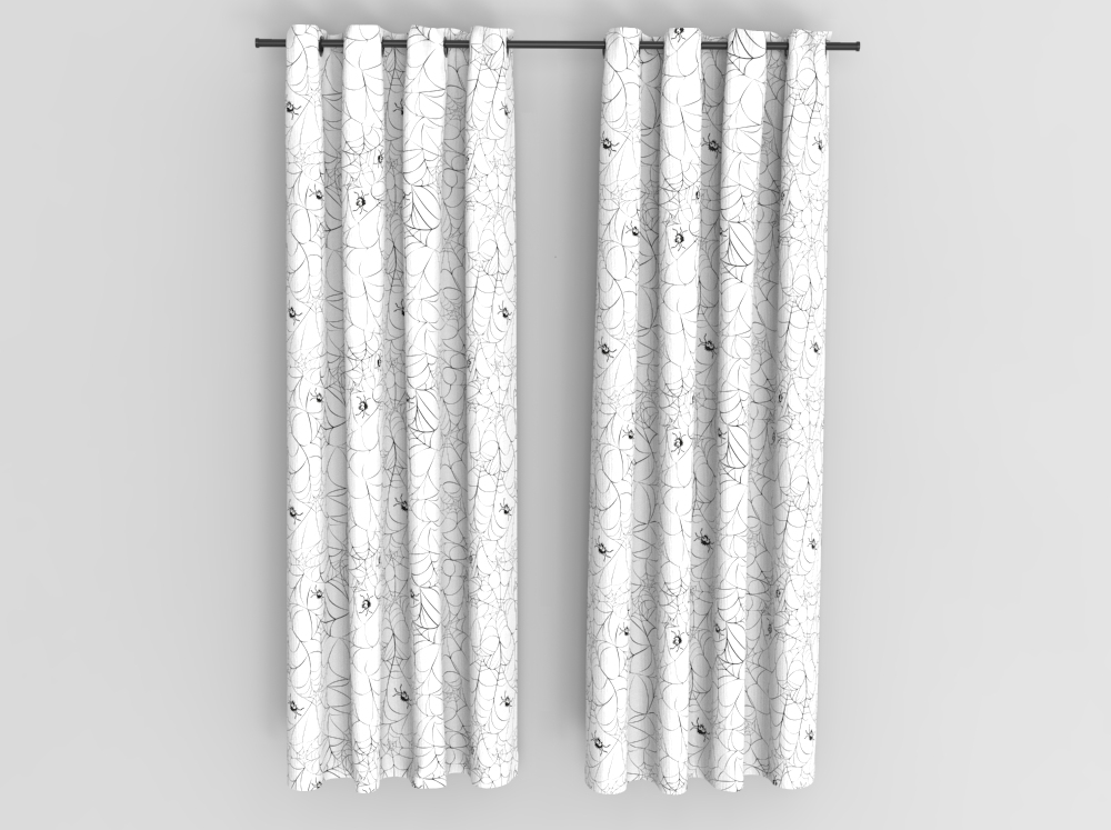 Universalstoff - Spinnen im Netz - Weiß/Schwarz