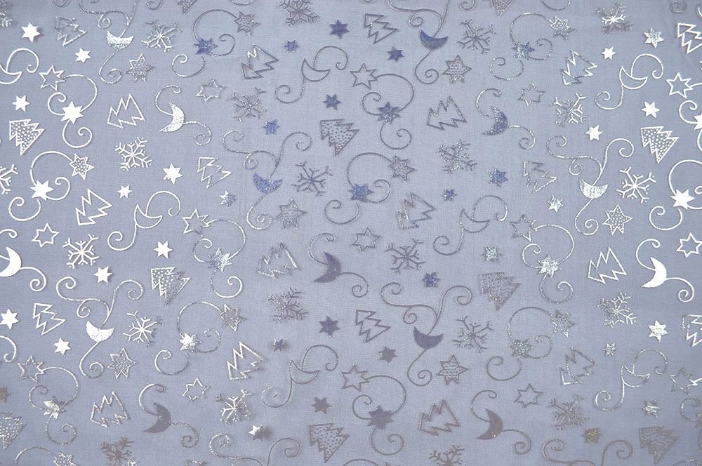 Weihnachts-Organza Weihnachtszauber  - Blau