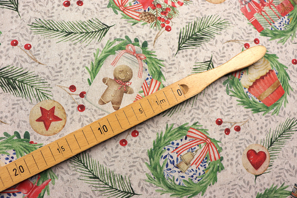 Weihnachtsstoff Leinenoptik - Christmas Love - 280 cm
