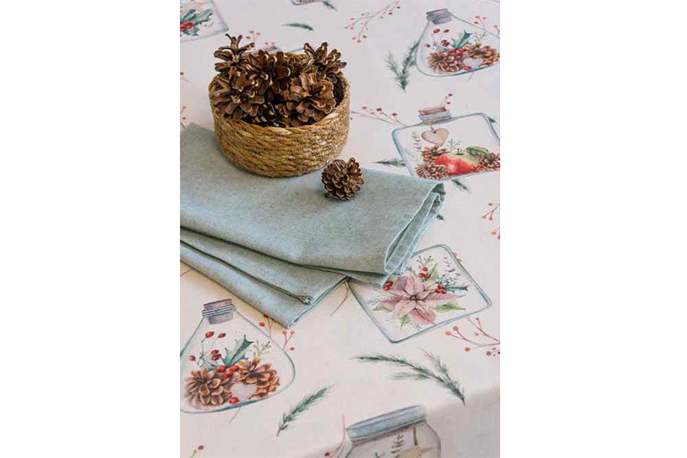 Recycling-Dekostoff - Winter im Glas