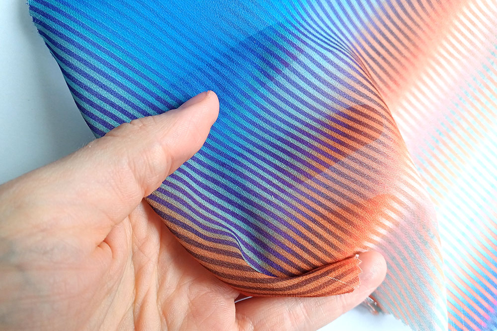 Chiffon Digitaldruck - Blue Makawi