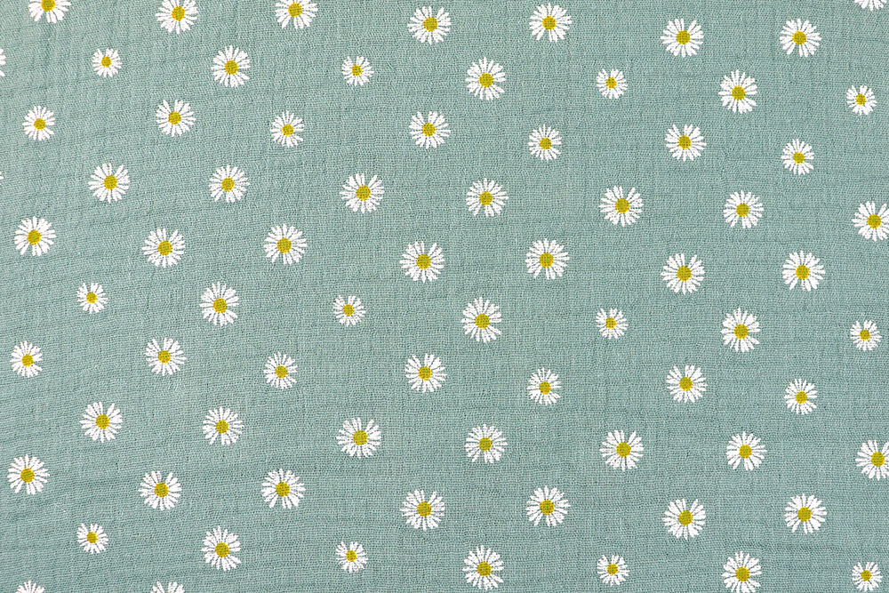 Musselin - Gänseblümchen - Mint