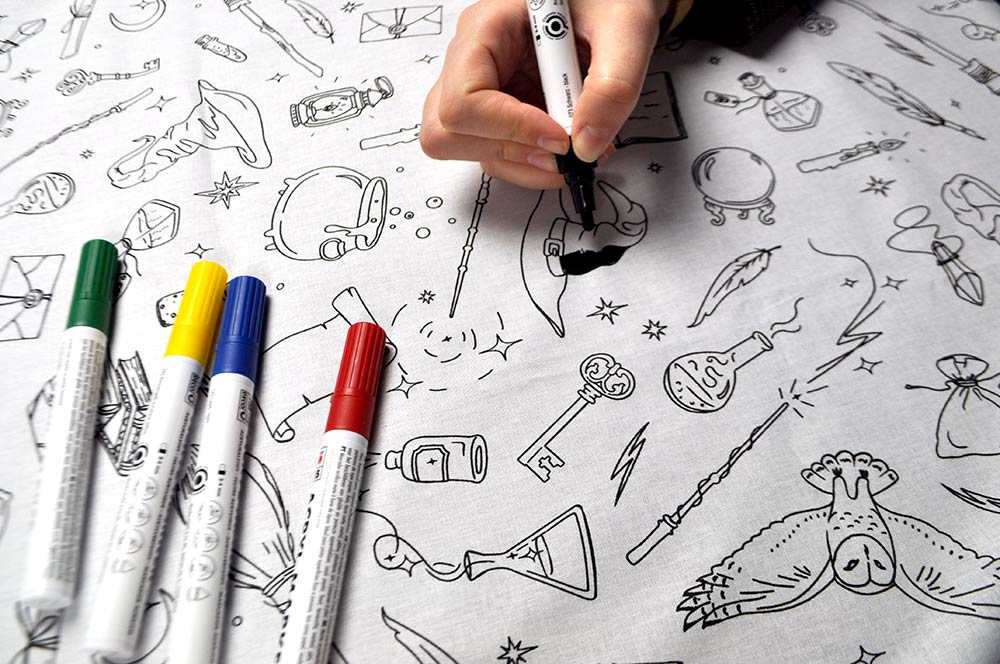 Ausmalstoff Baumwolle - Zauberei