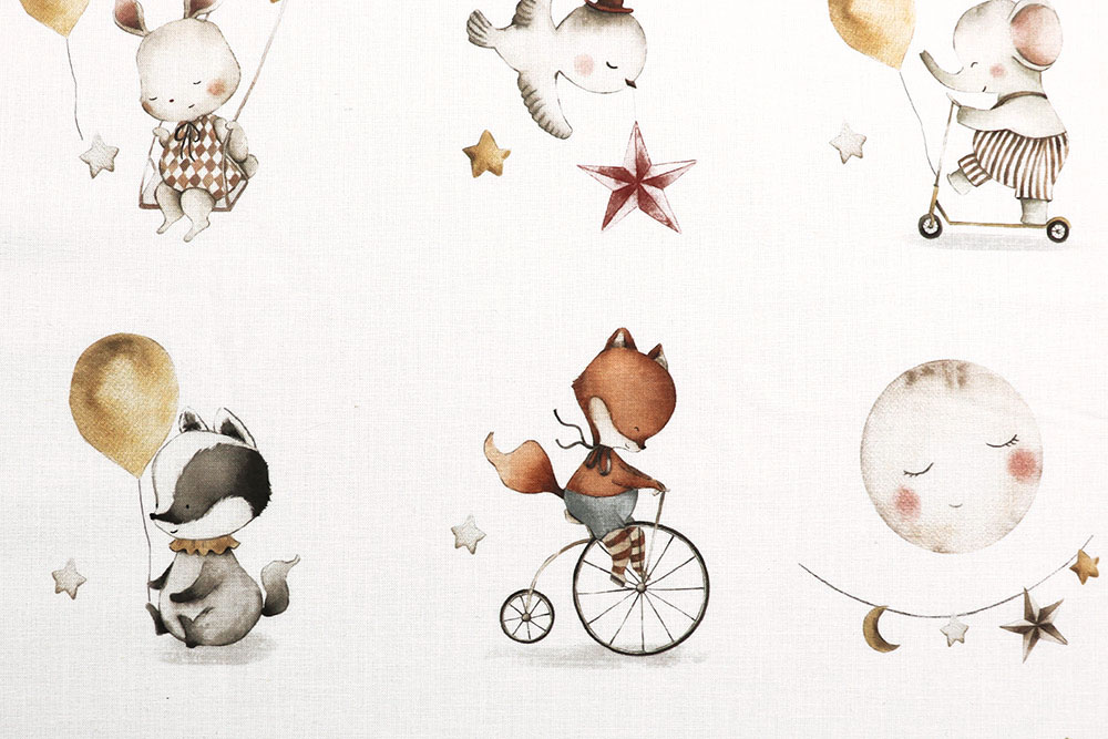Baumwoll-Panel - Baby-Tiere