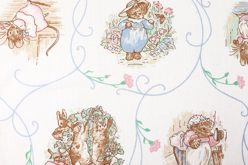 Baumwollstoff - Gans, Hase und Kätzchen