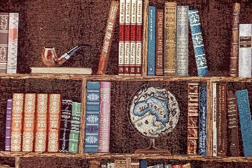 Dekostoff Gobelin - Bücherregal
