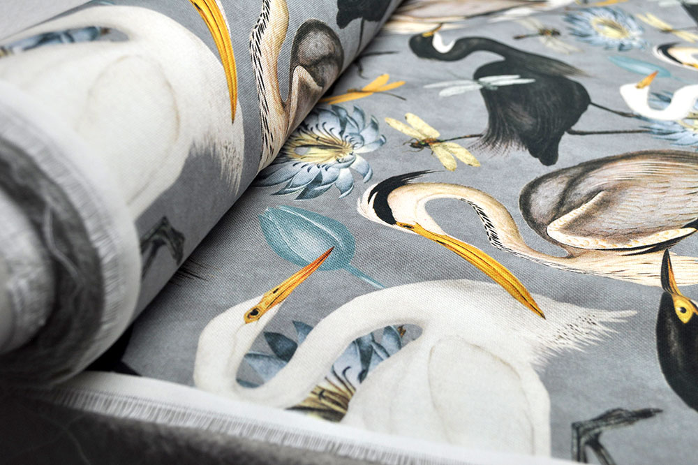 Dekostoff Digitaldruck - Große Reiher