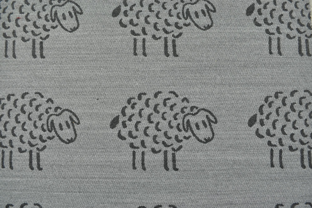 Wende-Jacquard - Kuschelschafe - Grau/Hellgrau