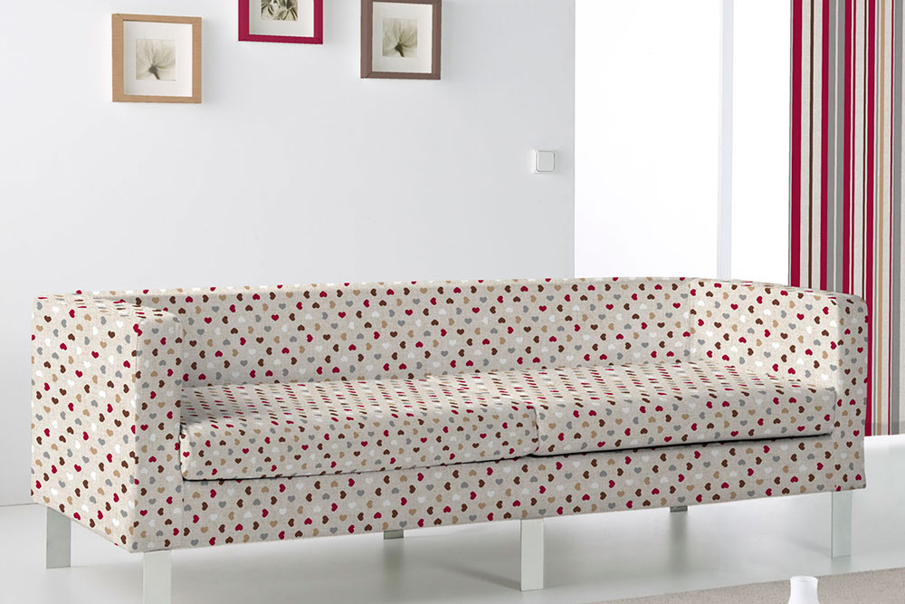 Dekostoff Leinenoptik - Mini-Herzen - 280 cm