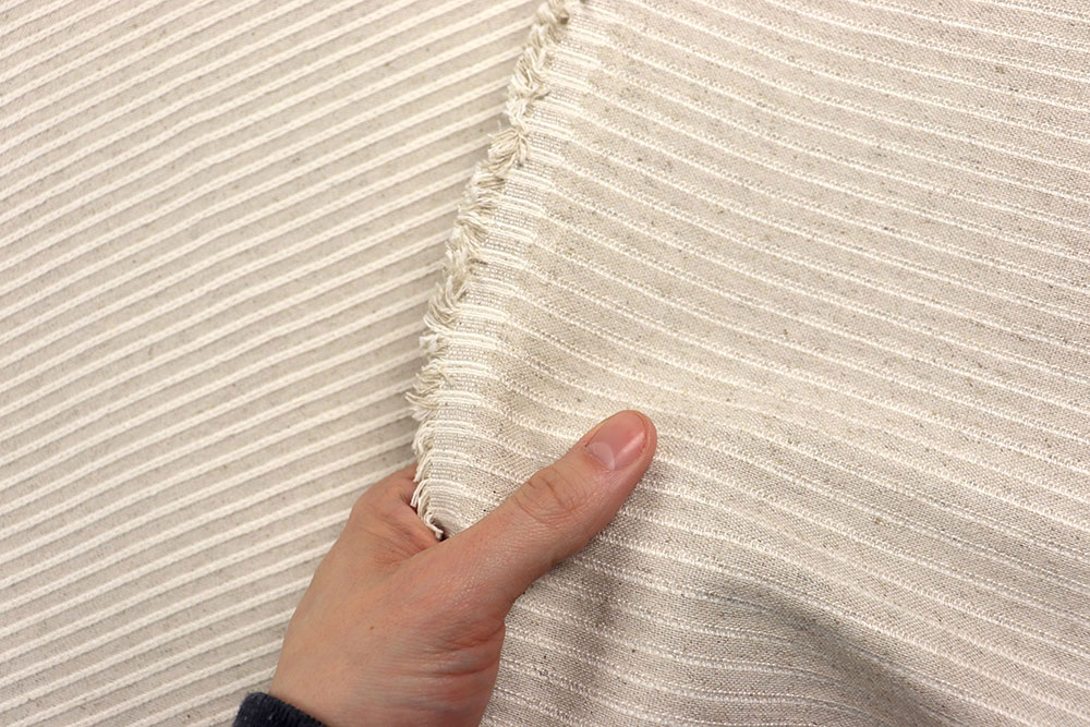 Jacquard Leinenoptik - Zopf-Streifen fein - 280 cm