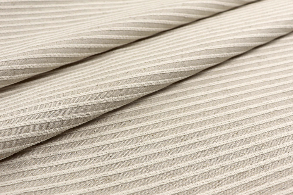 Jacquard Leinenoptik - Zopf-Streifen - 280 cm