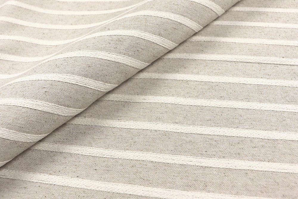 Jacquard Leinenoptik - Zopf-Streifen - 280 cm