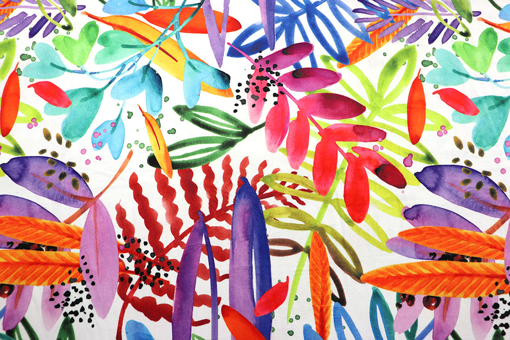 Samt-Dekostoff - Digitaldruck - Aralia