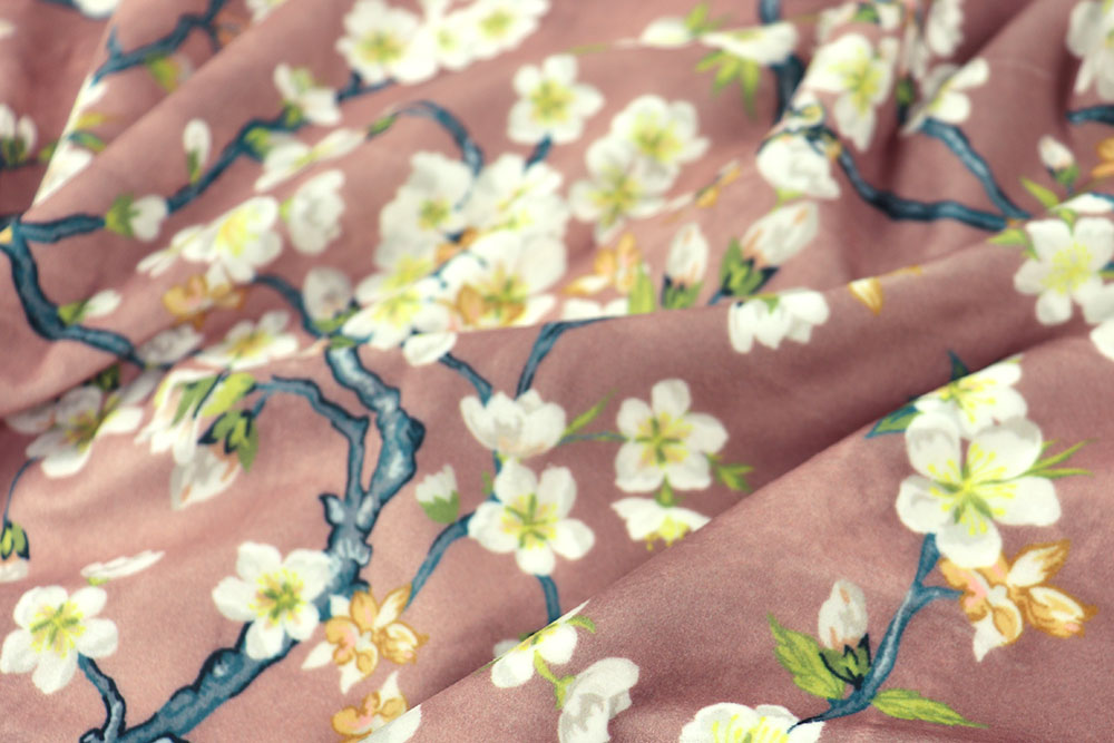 Samt-Dekostoff - Digitaldruck - Cerezo