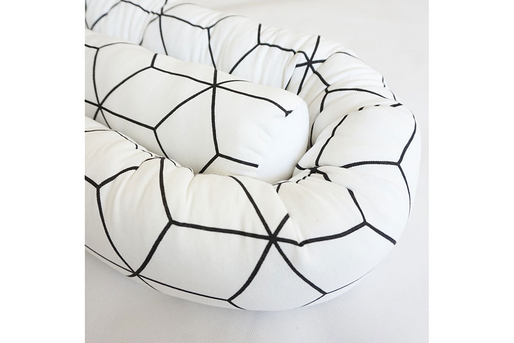 Dekostoff - Cubic Structure - Weiß/Schwarz