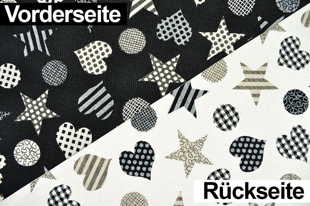 Dekostoff Jacquard - zweiseitig - Black and White