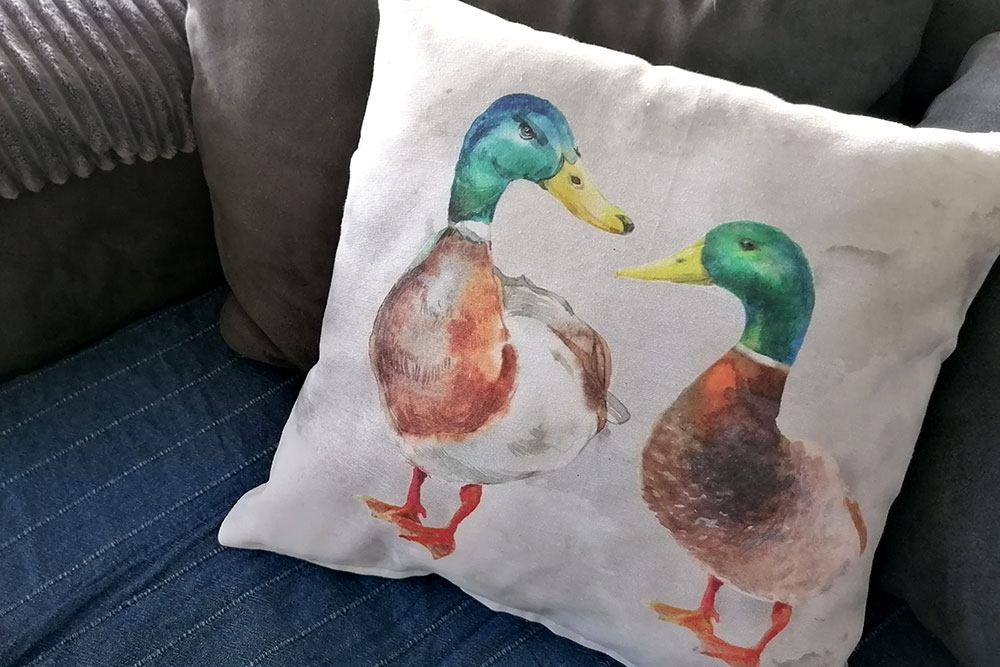 Deko-Kissenpanel - Entenpärchen