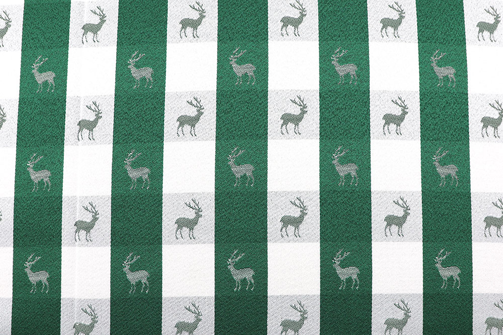 Dekostoff Jacquard beidseitig - Alm-Karo - Grün