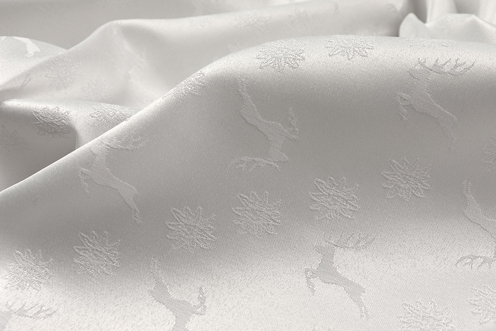 Landhaus-Damast - Hirsch und Edelweiß