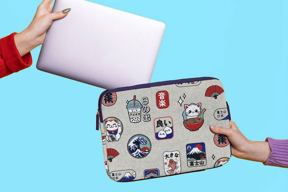 Dekostoff Leinenoptik - Sushi und Ramen