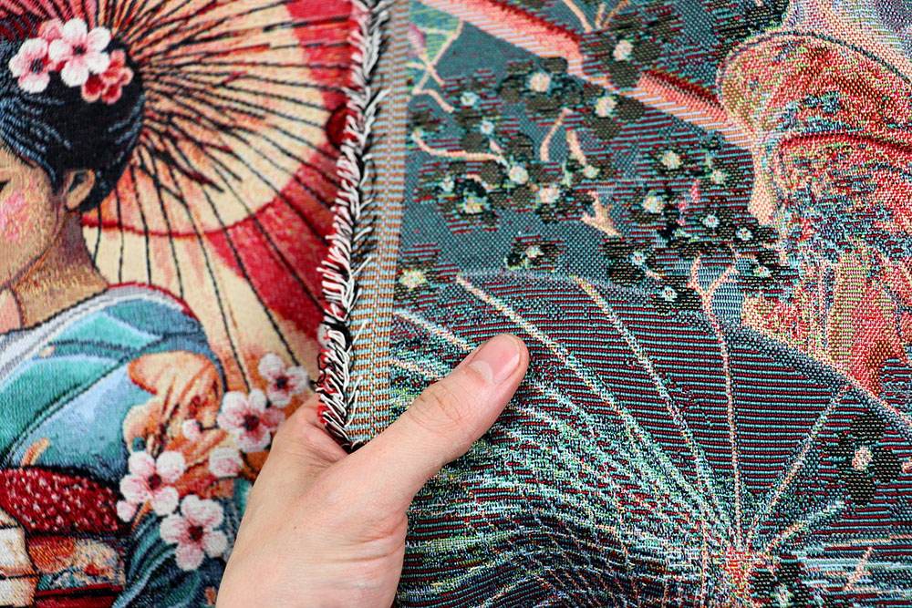 Gobelinstoff – Geishas & Kirschblüten