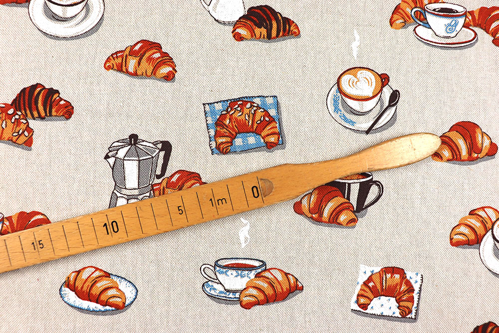 Dekostoff Leinenoptik - Croissants