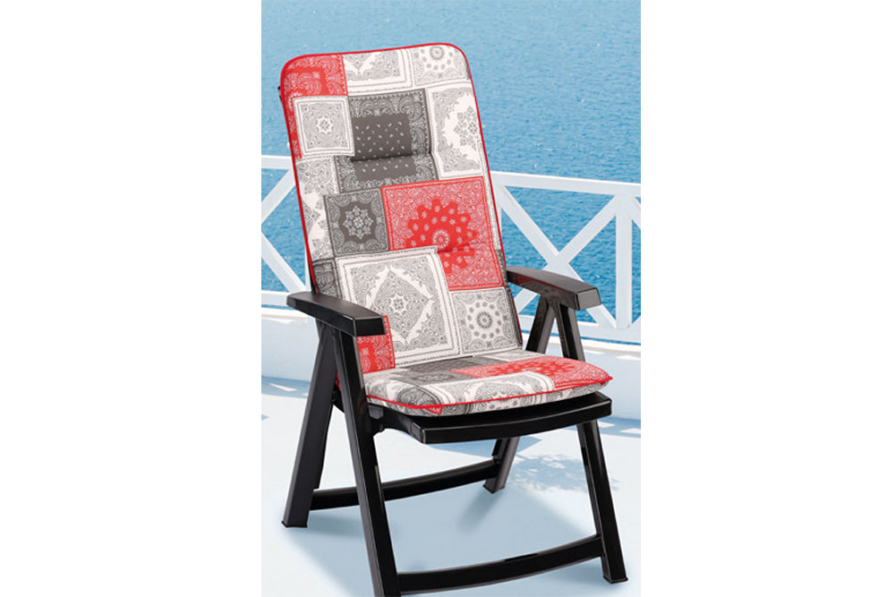 Baumwoll-Dekostoff - Paisley Patchwork - Rot/Grau