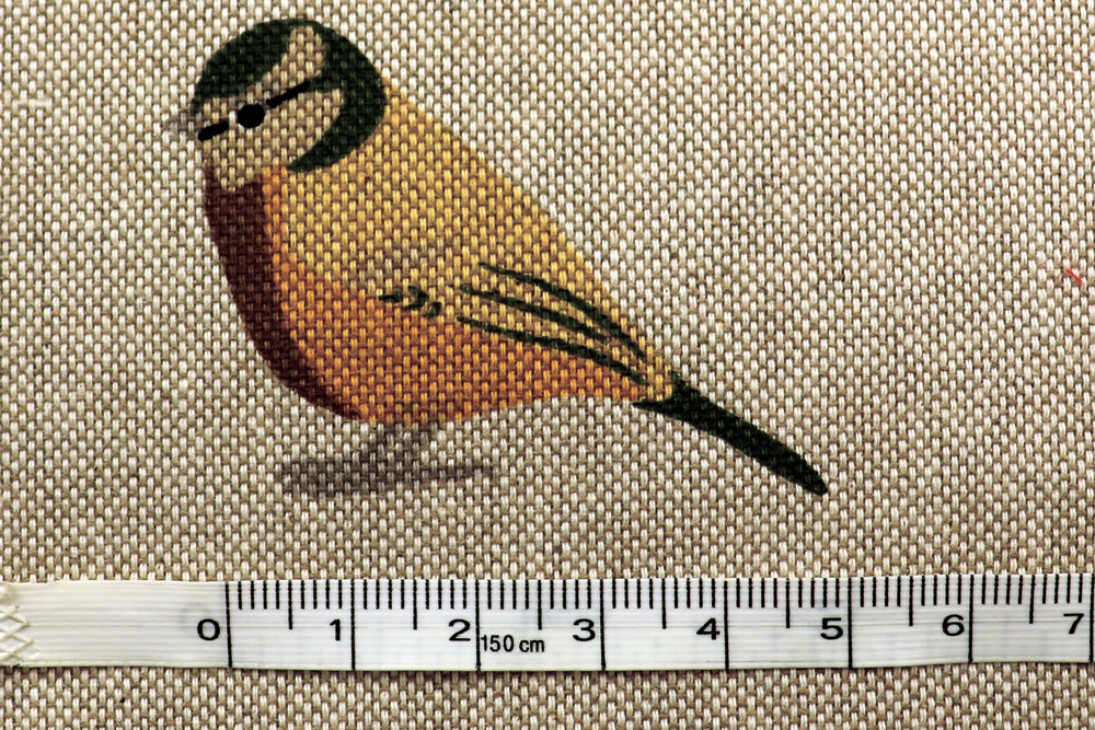 Dekostoff Leinen-Look - Gartenvögel